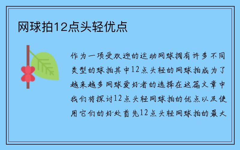 网球拍12点头轻优点