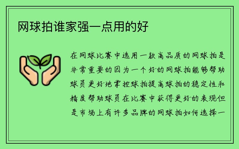 网球拍谁家强一点用的好