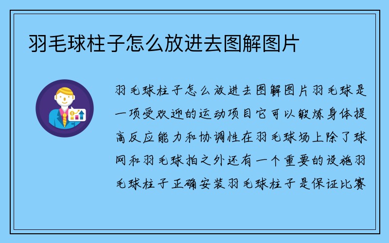 羽毛球柱子怎么放进去图解图片