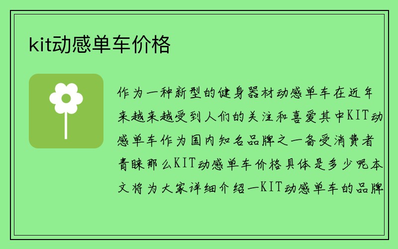 kit动感单车价格